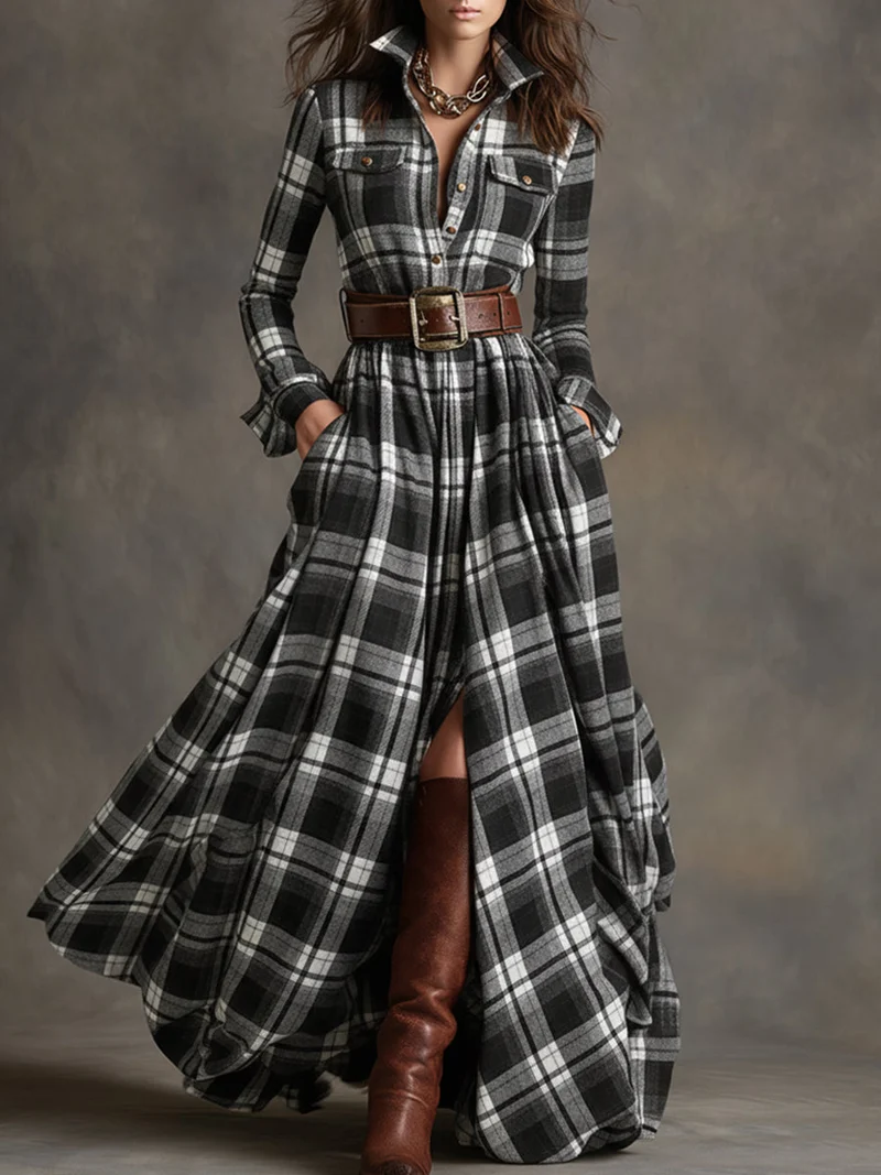 GIULIETTA™ / MAXIKLEID MIT KAROMUSTER