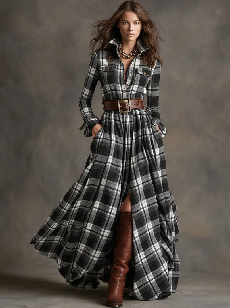 GIULIETTA™ / MAXIKLEID MIT KAROMUSTER