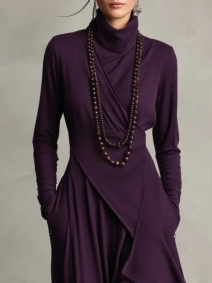 GIORGIA / PLISSIERTES MAXIKLEID IN VIOLETT