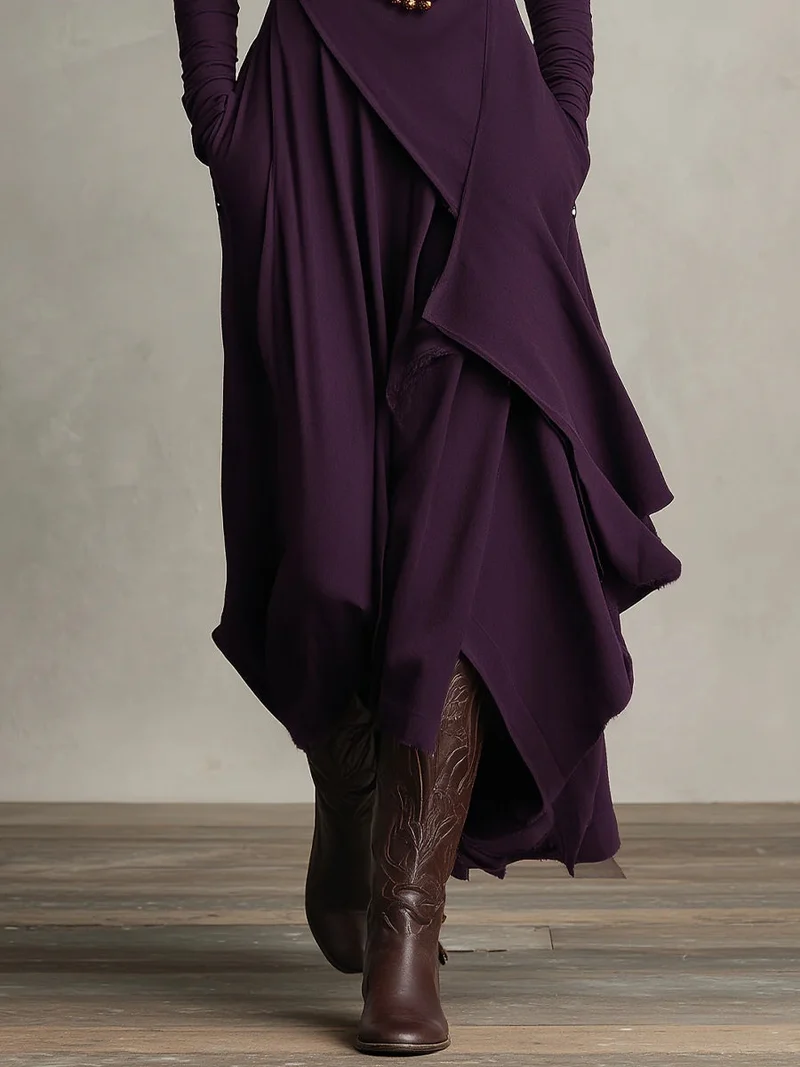GIORGIA / PLISSIERTES MAXIKLEID IN VIOLETT