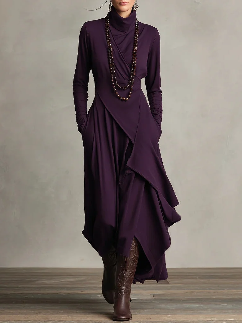 GIORGIA / PLISSIERTES MAXIKLEID IN VIOLETT