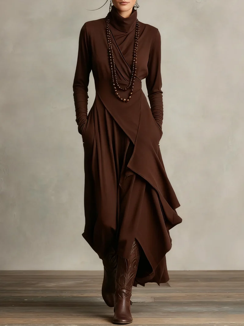GIORGIA / PLISSIERTES MAXIKLEID IN VIOLETT