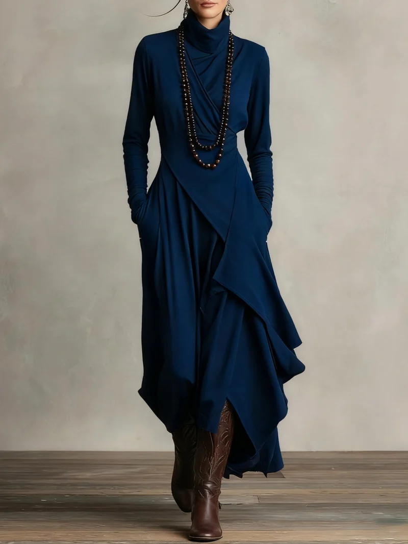 GIORGIA / PLISSIERTES MAXIKLEID IN VIOLETT