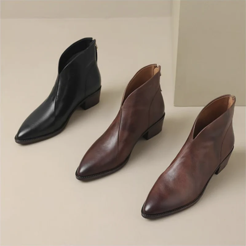 CAMILLE | LUXURIOSE STIEFELETTEN MIT NIEDRIGEM ABSATZ
