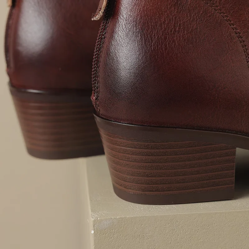 CAMILLE | LUXURIOSE STIEFELETTEN MIT NIEDRIGEM ABSATZ