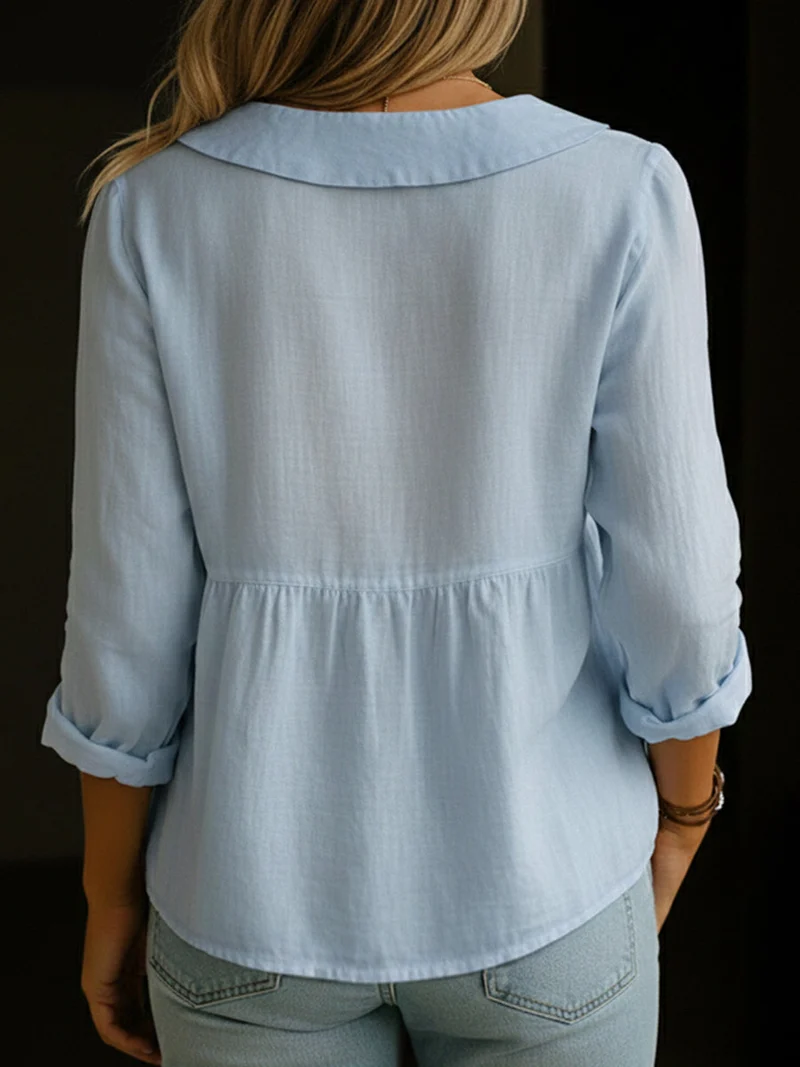 Arlira - Bluse mit Peter-Pan-Kragen aus weichgriffigem Leinen