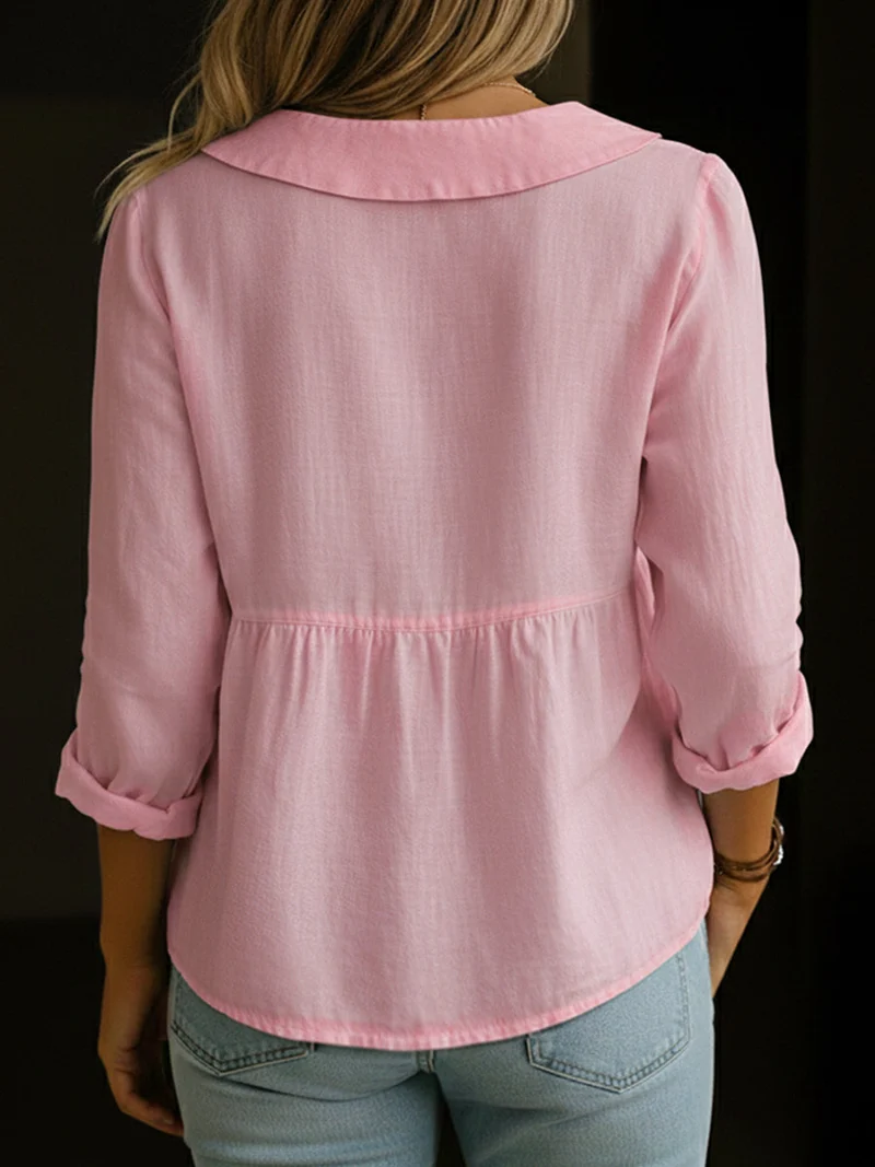 Arlira - Bluse mit Peter-Pan-Kragen aus weichgriffigem Leinen