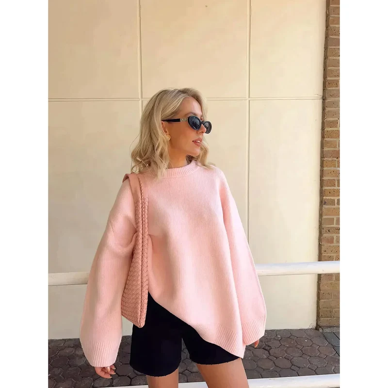 Paula | Stylischer Cozy Pullover Damen pink & chic