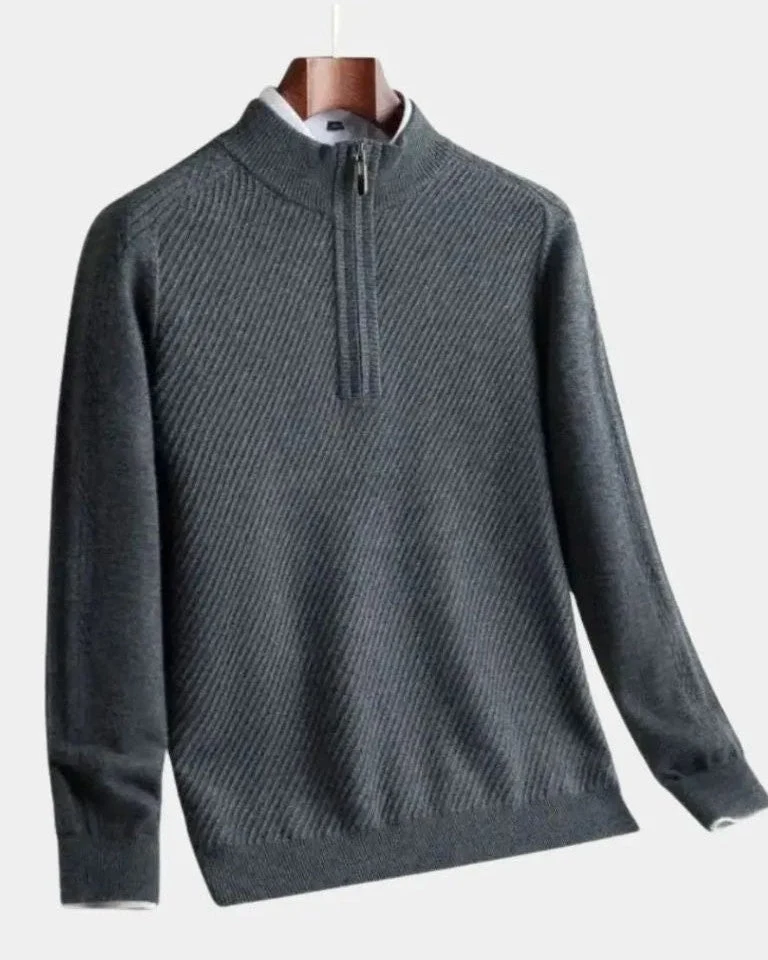 VILHELM™ | BASIC-PULLOVER MIT HALBEM REIẞVERSCHLUSS