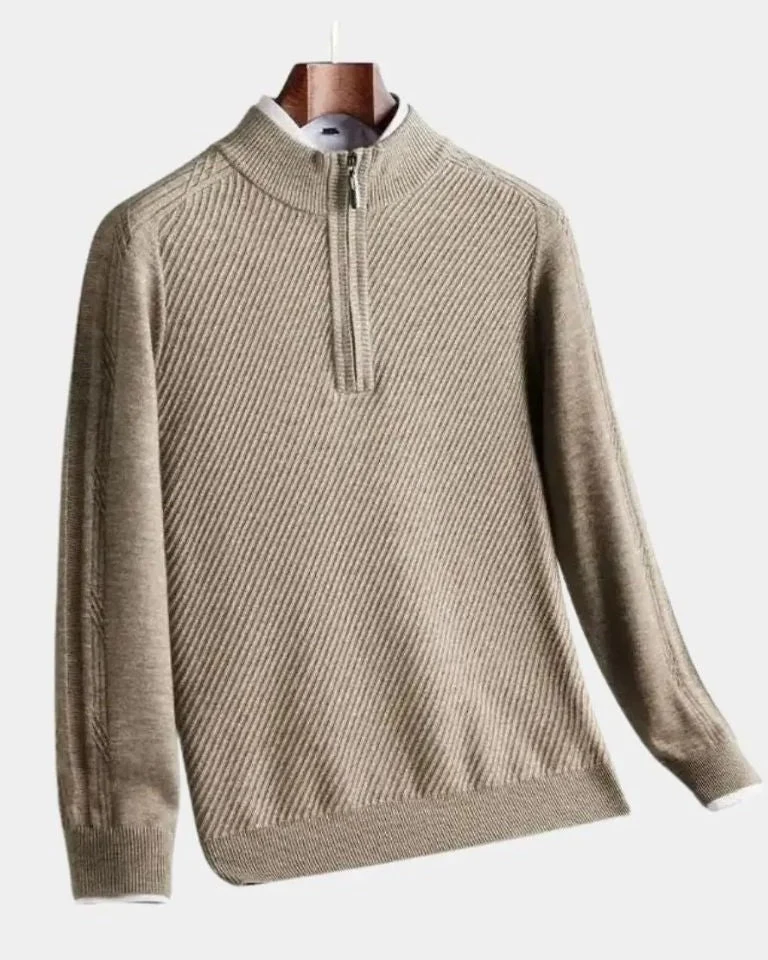 VILHELM™ | BASIC-PULLOVER MIT HALBEM REIẞVERSCHLUSS