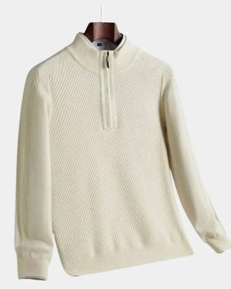 VILHELM™ | BASIC-PULLOVER MIT HALBEM REIẞVERSCHLUSS