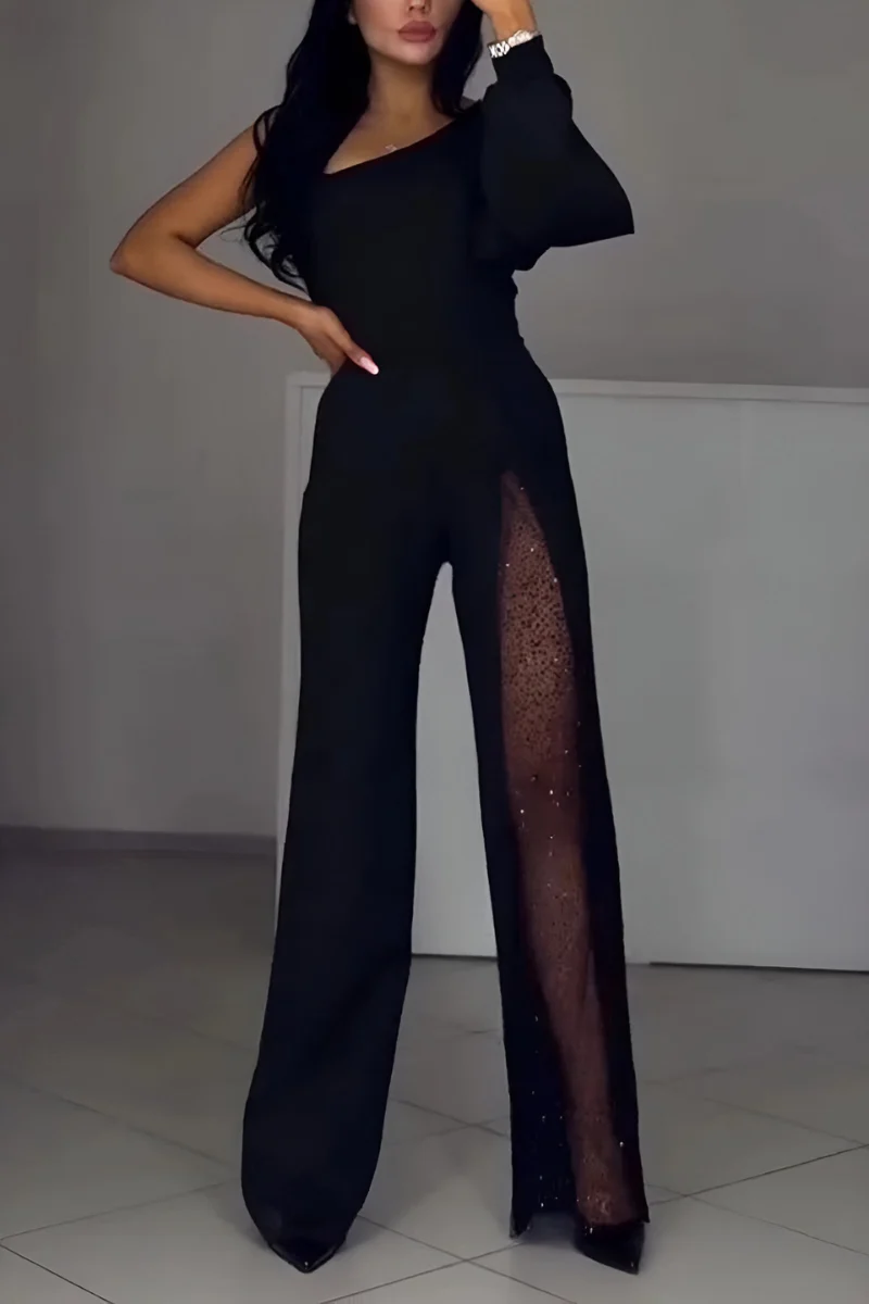 INES™ | MODERNER JUMPSUIT MIT WEITEM BEIN