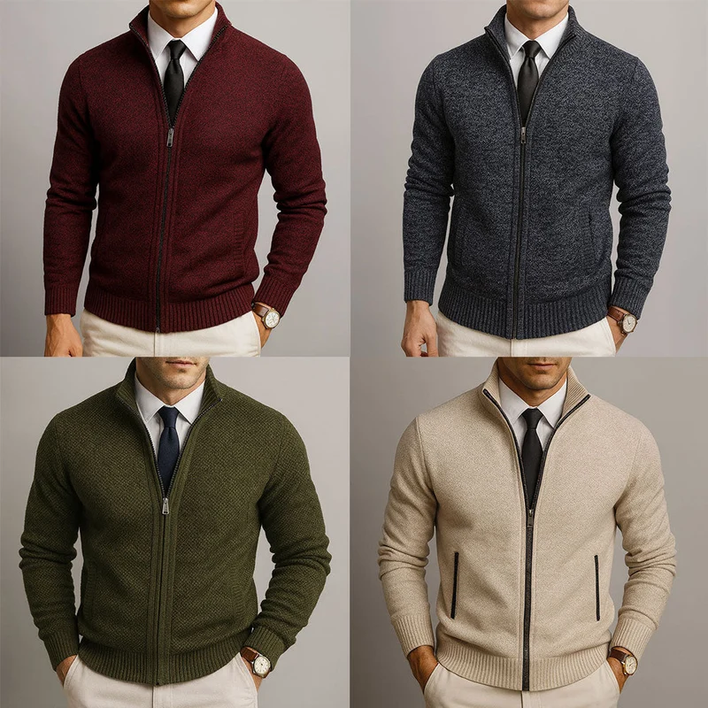 MARCO™ / STRICKJACKE MIT REISSVERSCHLUSS AUS MERINWOLLE