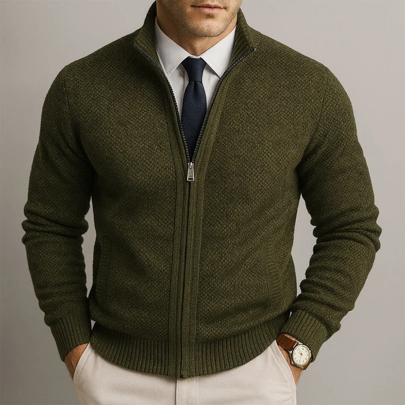 MARCO™ / STRICKJACKE MIT REISSVERSCHLUSS AUS MERINWOLLE