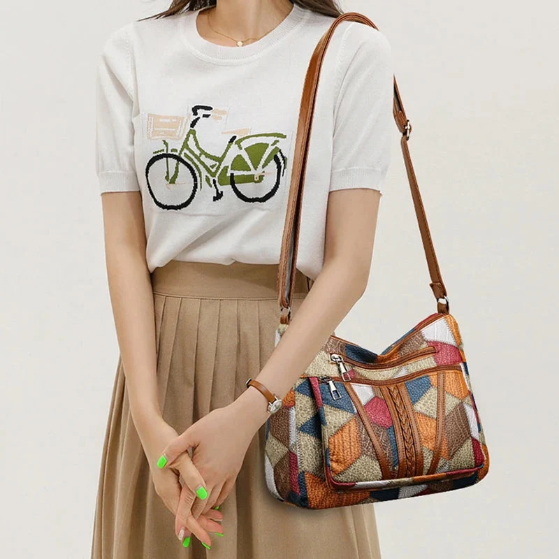 FLAIR / PATCHWORK-ELEGANZ – EINZIGARTIGE TASCHE MIT KÜNSTLERISCHEM FLAIR