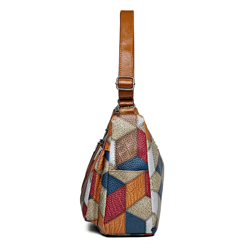 FLAIR / PATCHWORK-ELEGANZ – EINZIGARTIGE TASCHE MIT KÜNSTLERISCHEM FLAIR