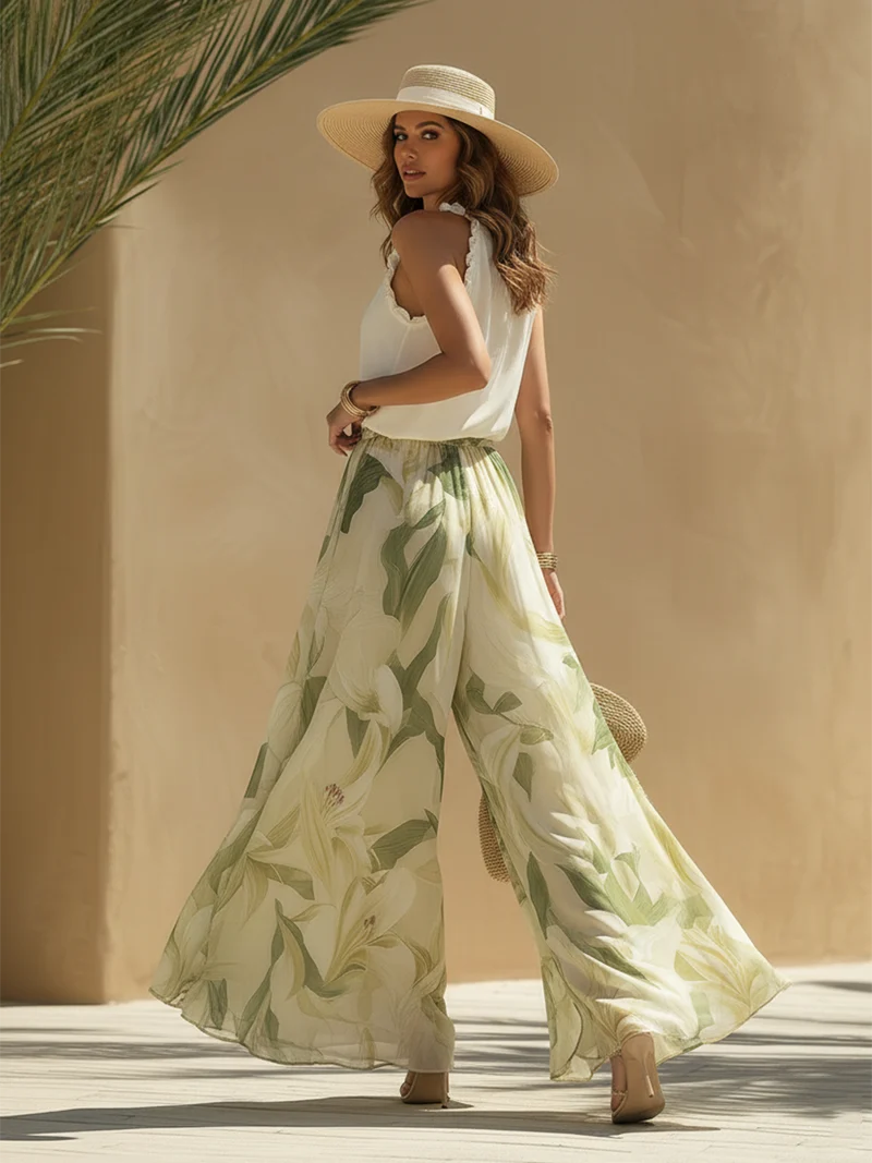 Lysandra | Fluide Druck Ensemble Elegantes Lilie