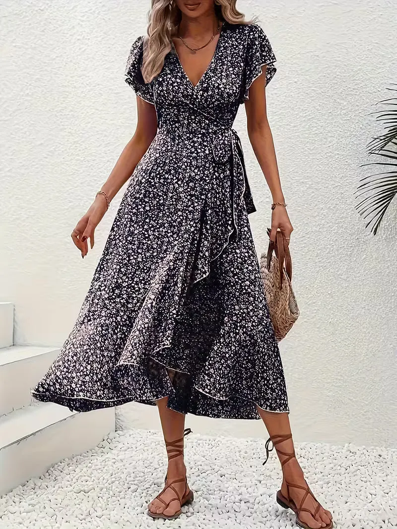Elara | Fließendes, Bauch-umspielendes Wickelkleid