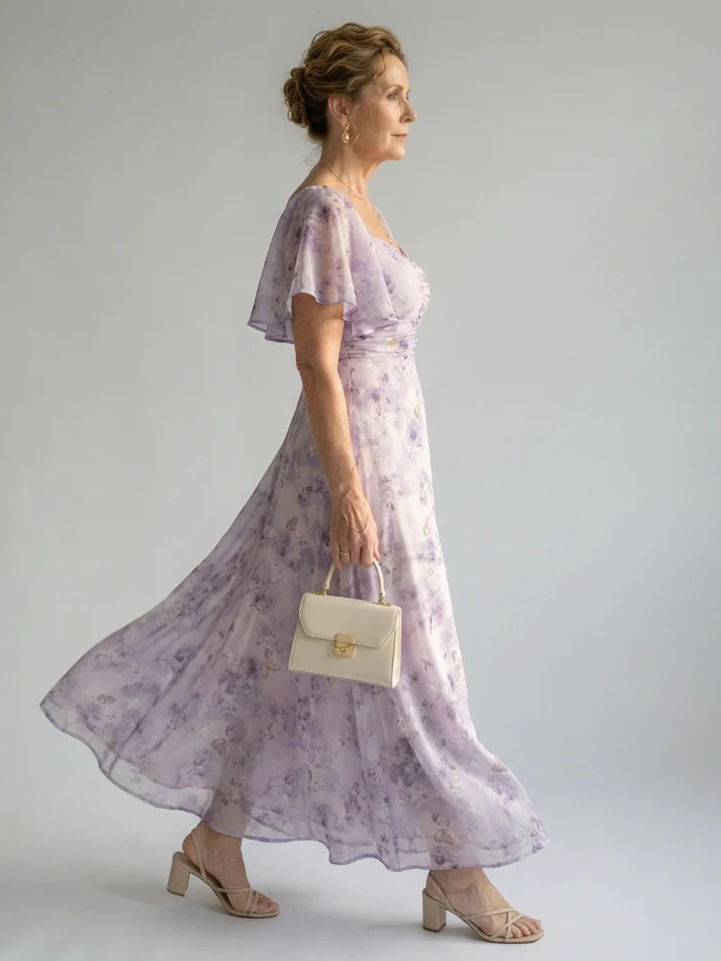 Vaelis | Midi-Kleid mit Flatterärmeln