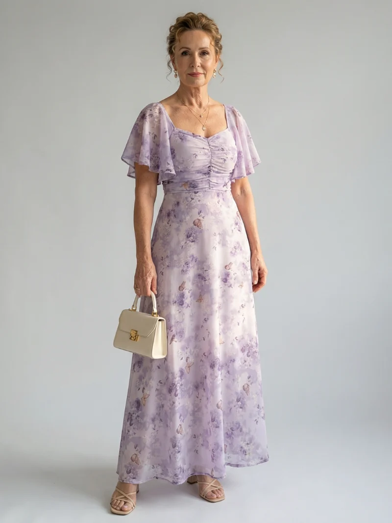 Vaelis | Midi-Kleid mit Flatterärmeln