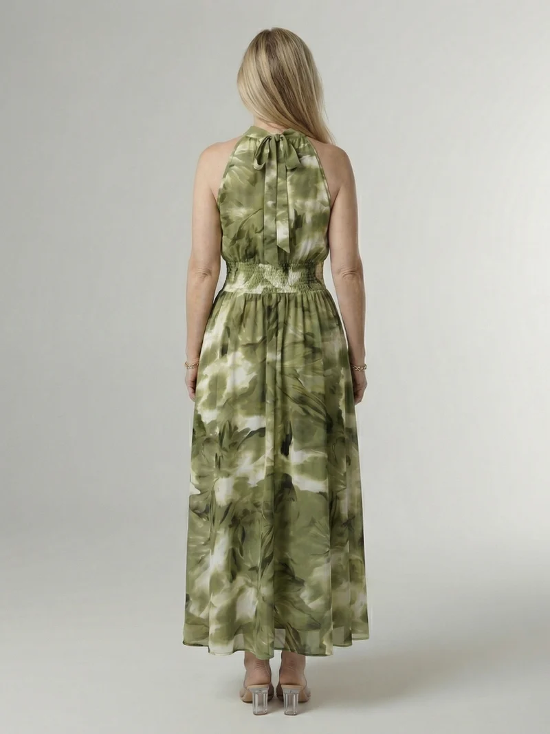 Sylin | Gathered Halter Midi Kleid
