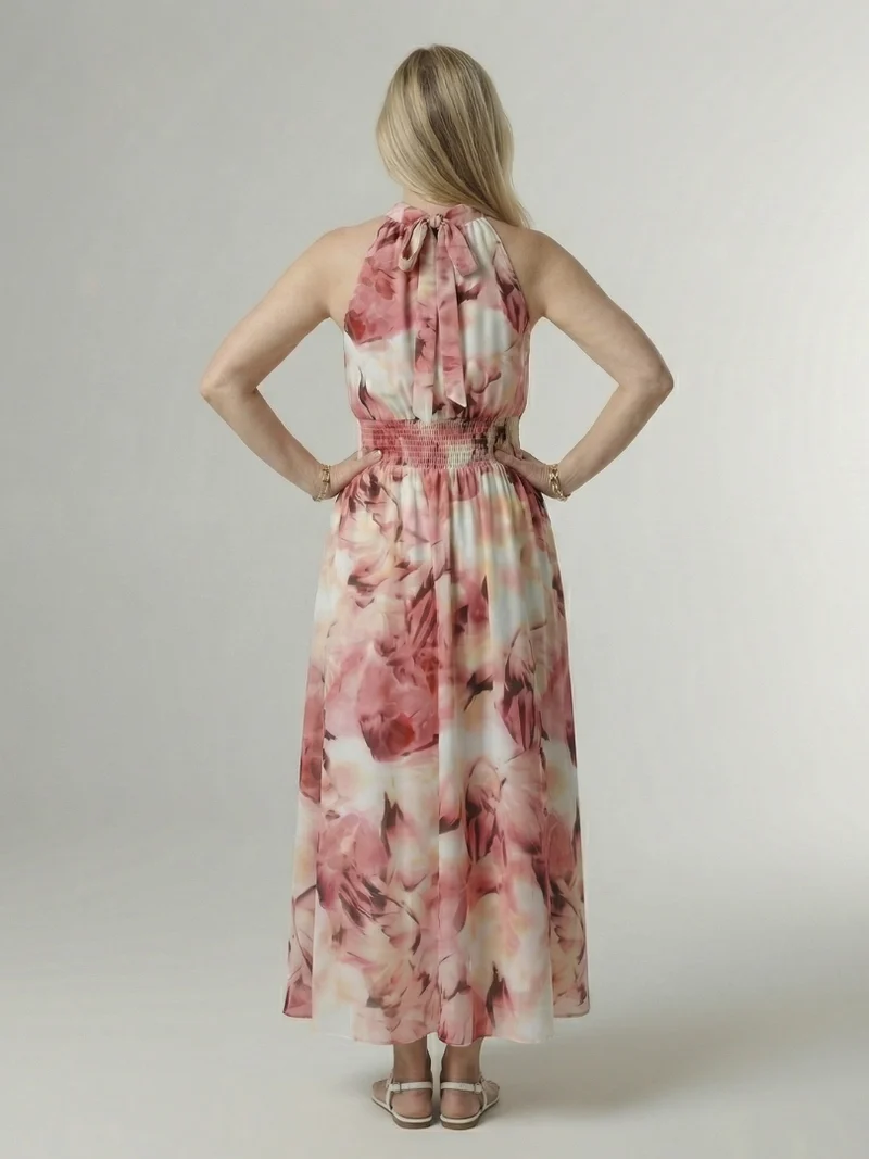 Sylin | Gathered Halter Midi Kleid