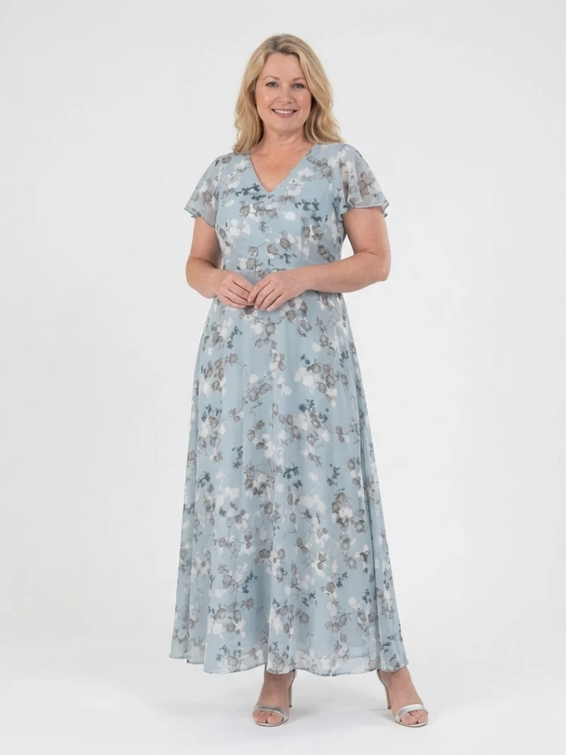 Ismeria | Floral Chiffon Maxikleid