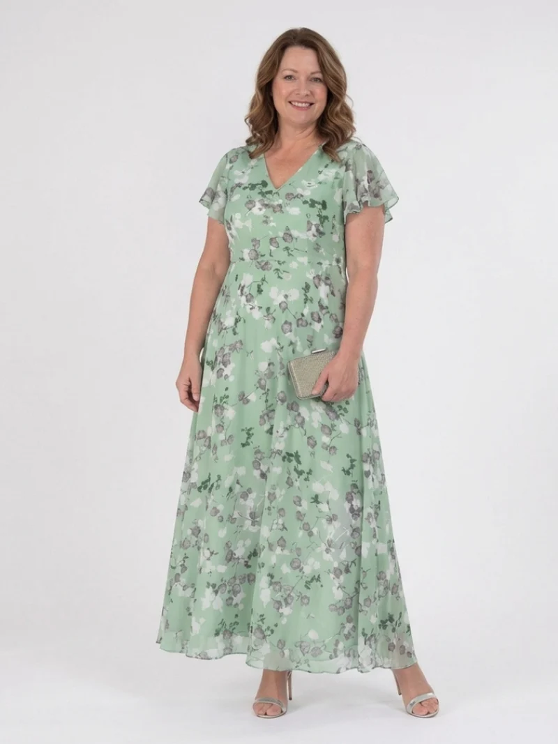 Ismeria | Floral Chiffon Maxikleid