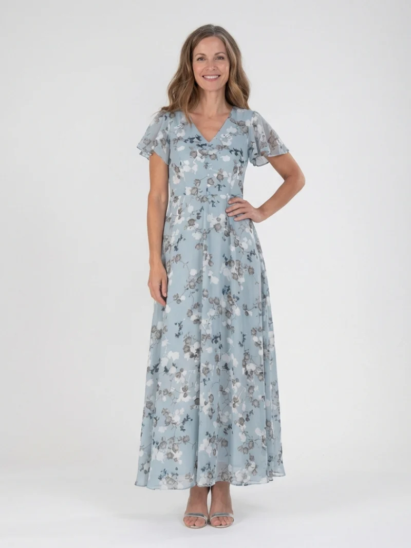 Ismeria | Floral Chiffon Maxikleid