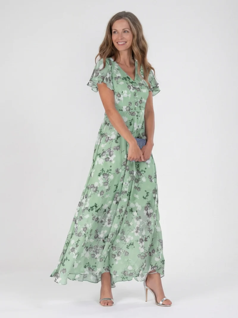 Ismeria | Floral Chiffon Maxikleid