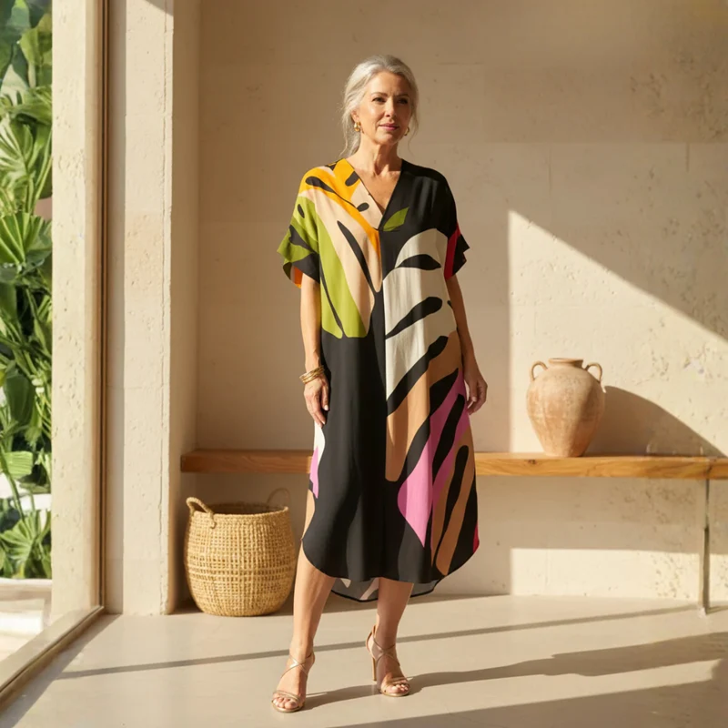 Rianna - Kleid mit abstraktem Druck