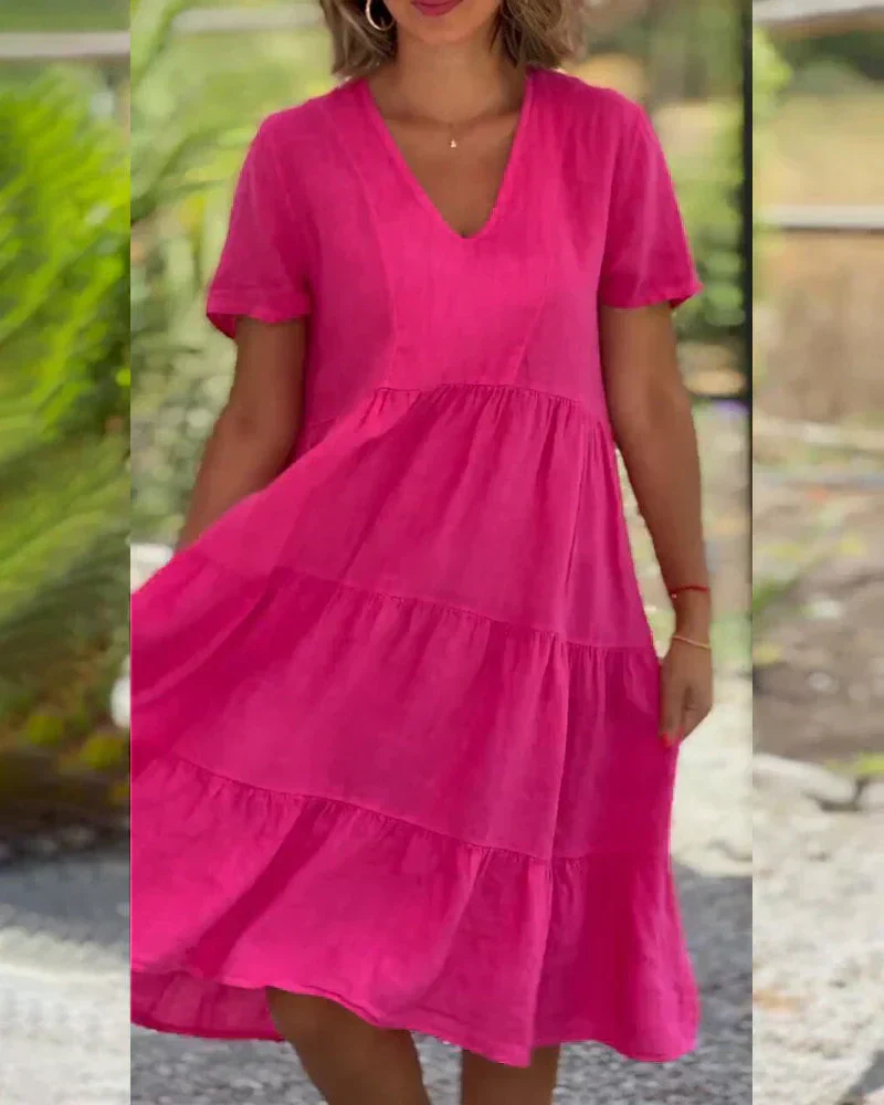 Bexley - Lässiges Sommer V-Ausschnitt Kleid