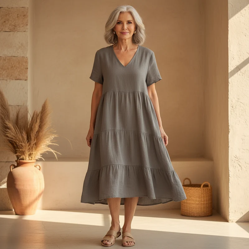 Bexley - Lässiges Sommer V-Ausschnitt Kleid
