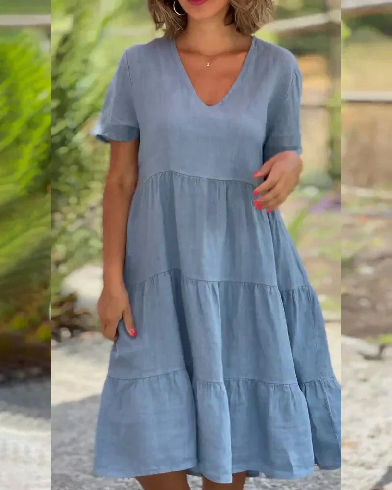Bexley - Lässiges Sommer V-Ausschnitt Kleid