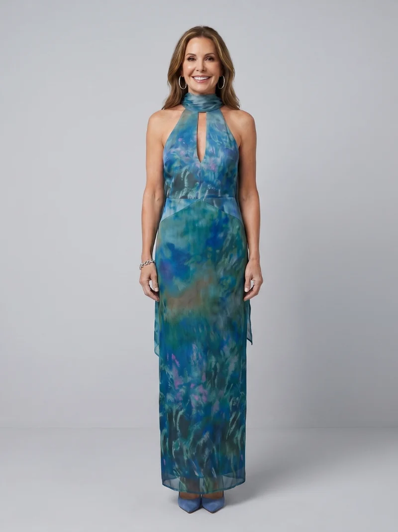 Juniper | Keyhole Halter Ärmelloses Maxikleid
