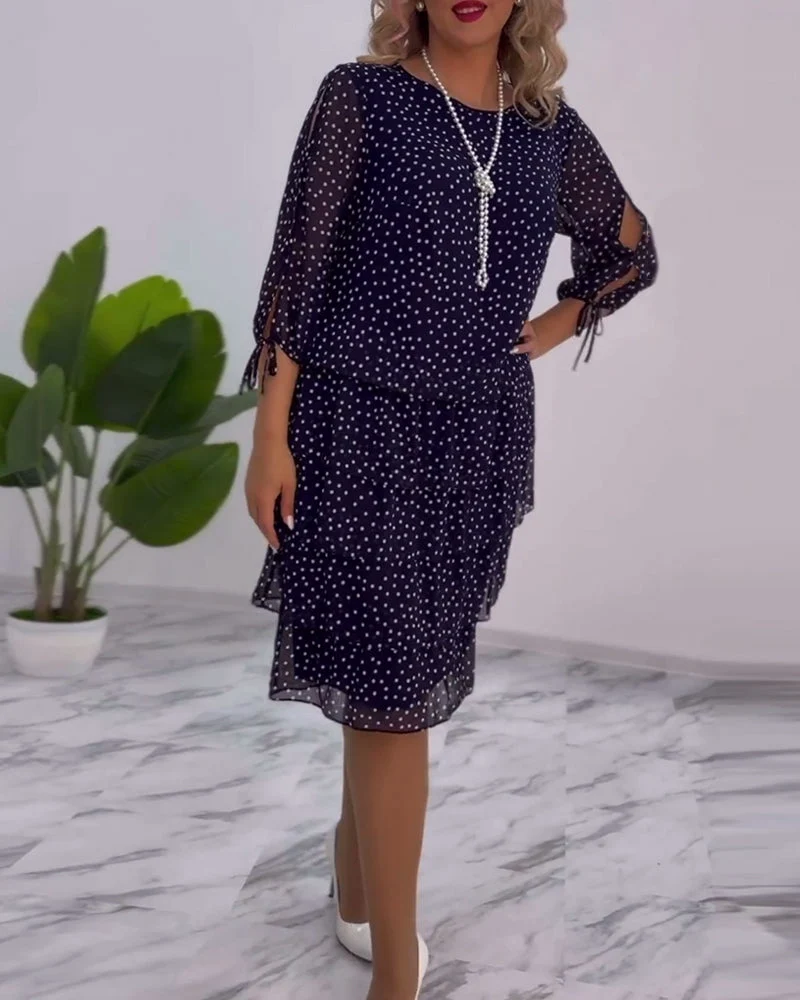 Tilly - Gepunktetes Schichtenkleid