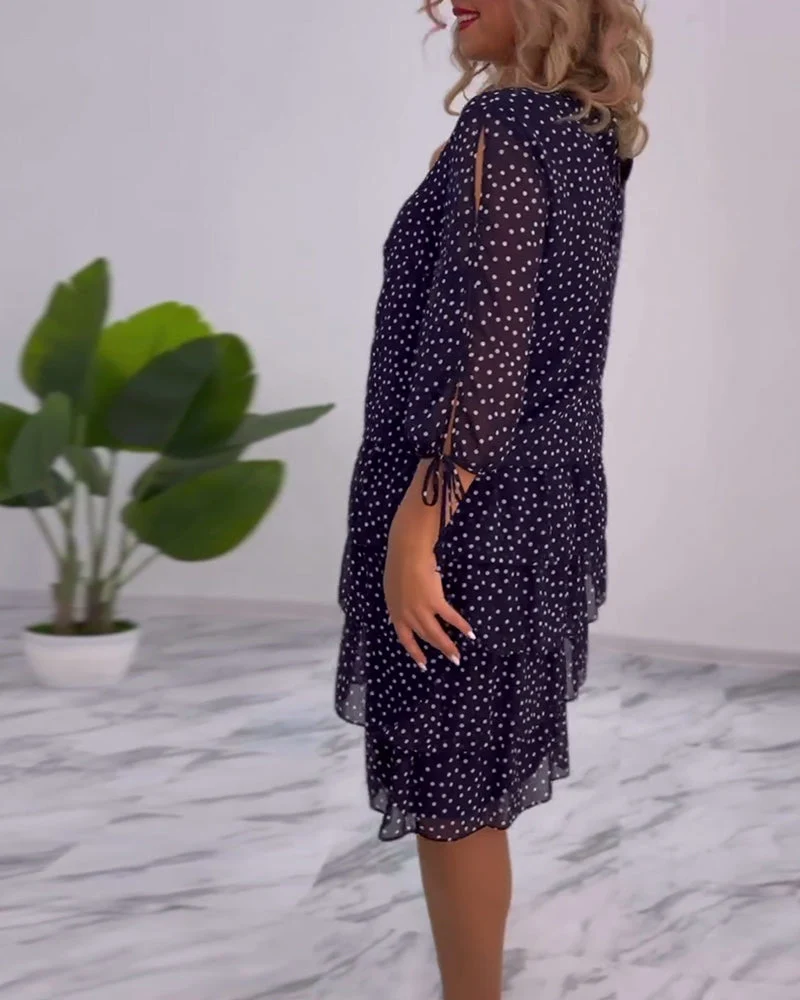 Tilly - Gepunktetes Schichtenkleid