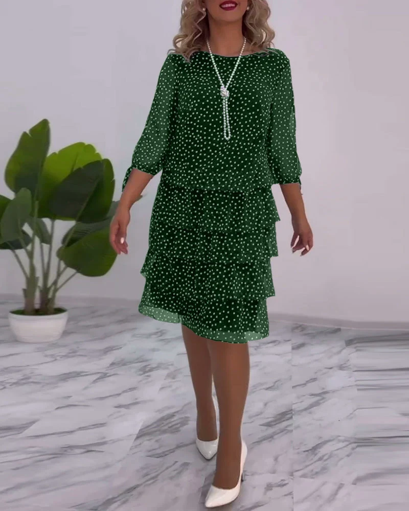 Tilly - Gepunktetes Schichtenkleid