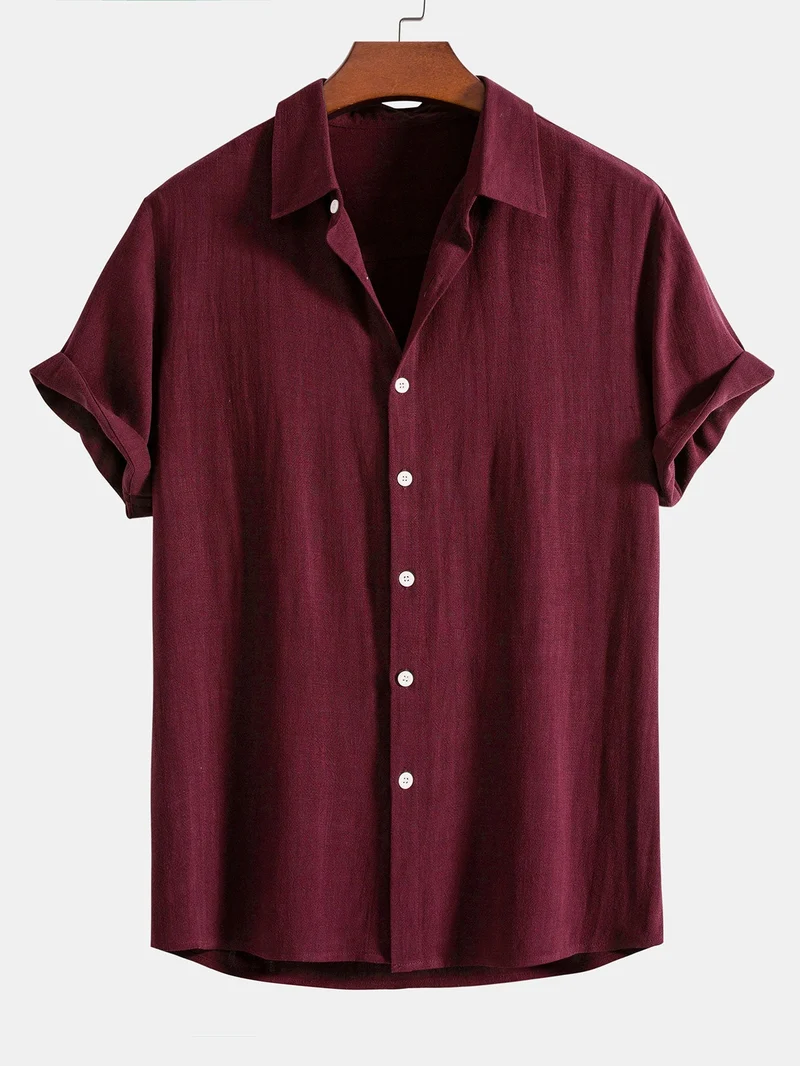 Button-Up Hemd und gerade geschnittene Hose aus Leinen-Rayon-Mischung