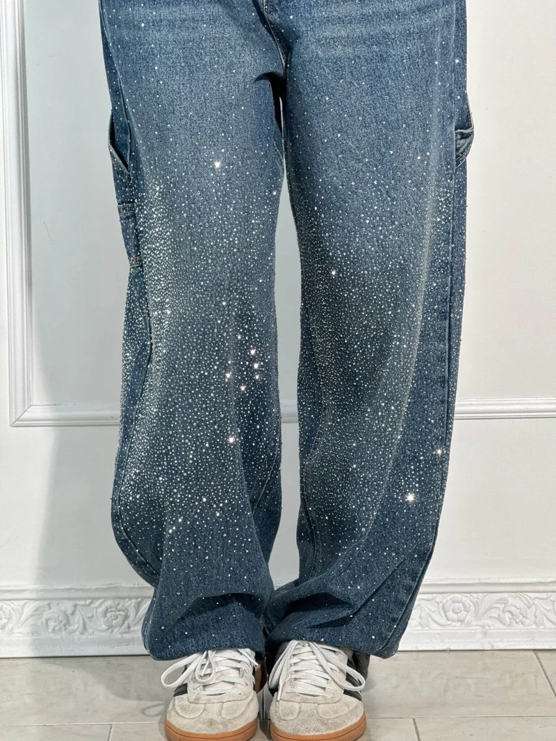 Glänzende Carpenter-Style Denim-Jeans