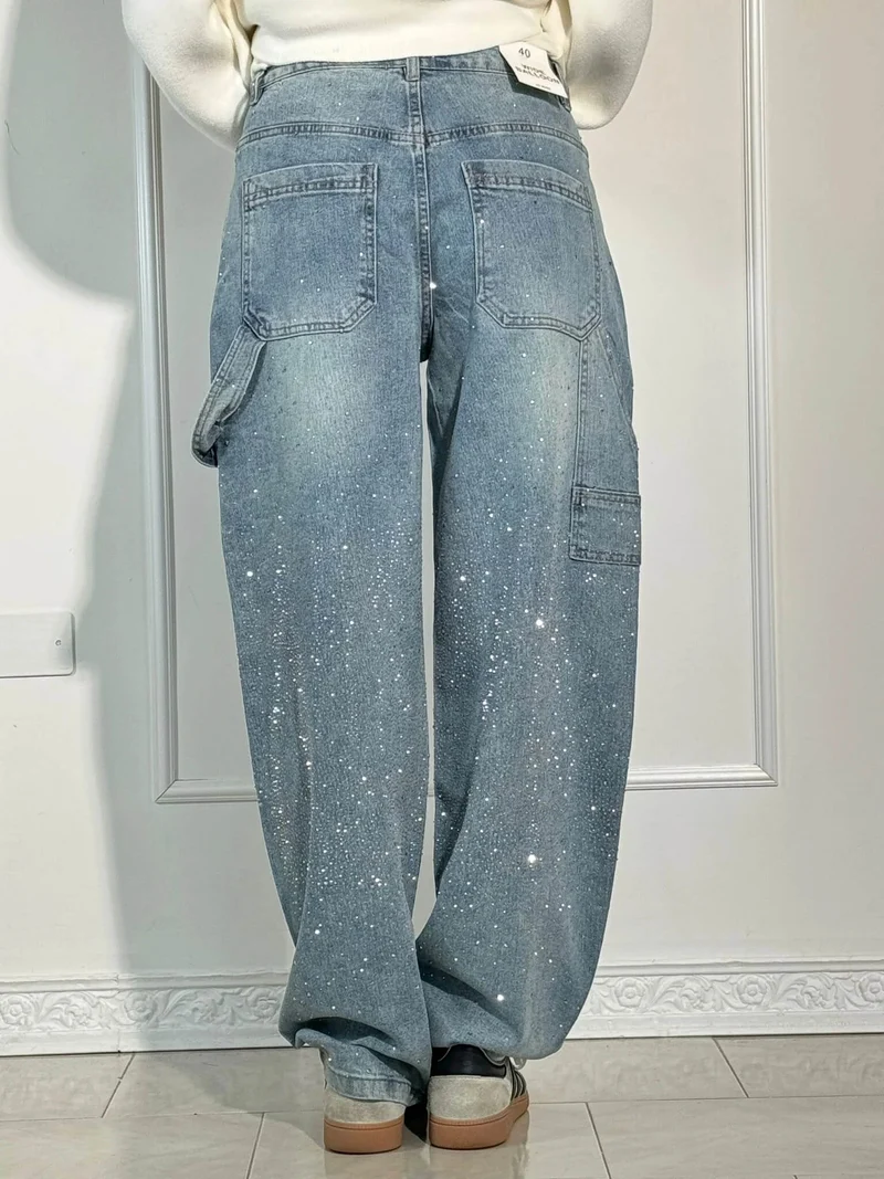 Glänzende Carpenter-Style Denim-Jeans