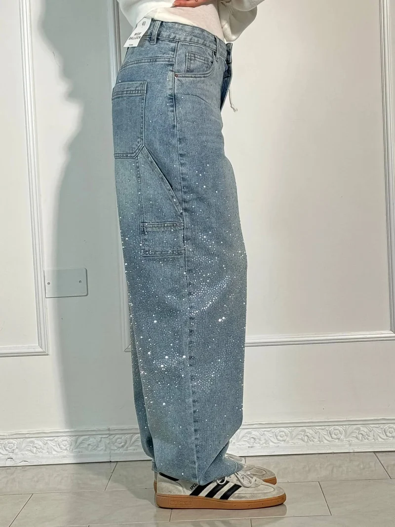 Glänzende Carpenter-Style Denim-Jeans