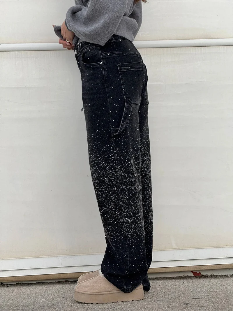 Glänzende Carpenter-Style Denim-Jeans