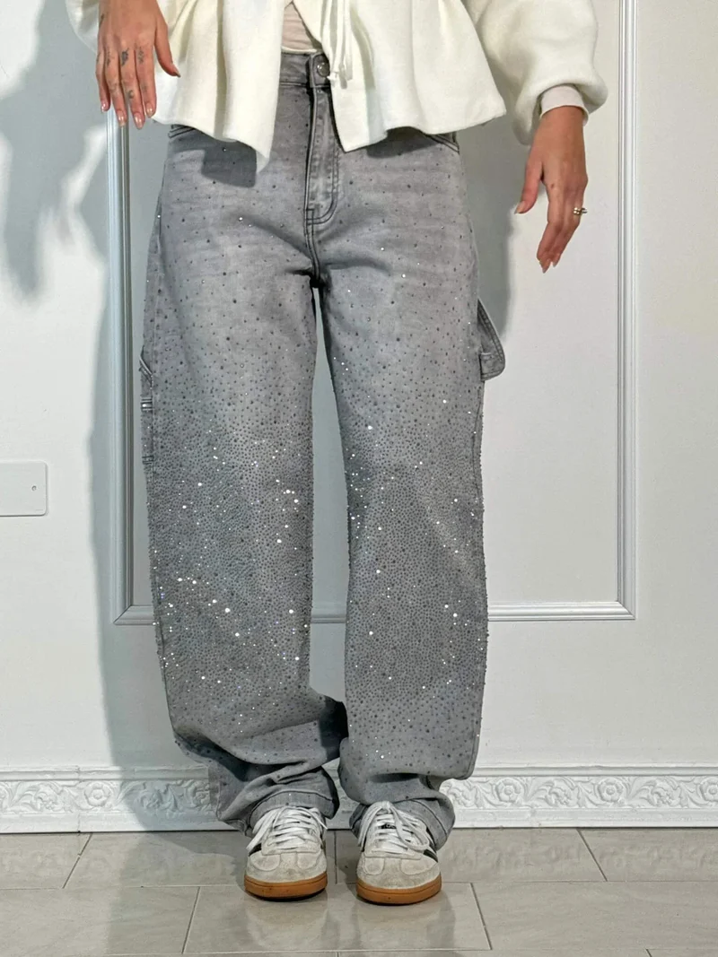 Glänzende Carpenter-Style Denim-Jeans