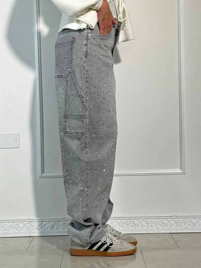 Glänzende Carpenter-Style Denim-Jeans