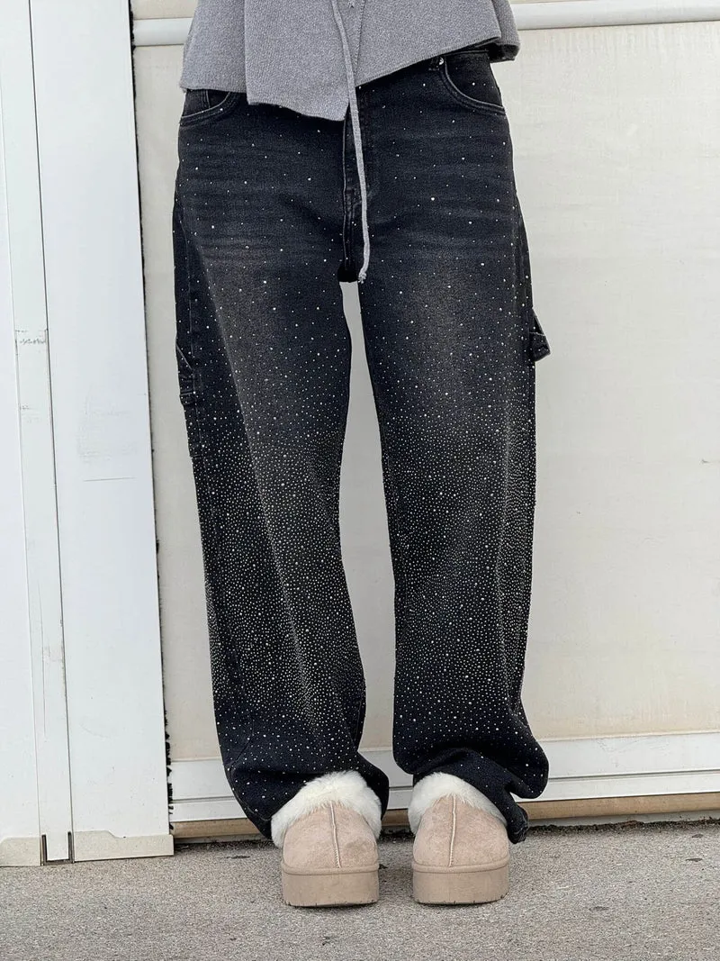Glänzende Carpenter-Style Denim-Jeans