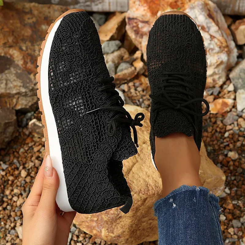 Susannah - Atmungsaktiver Strick-Turnschuh mit Schnürung
