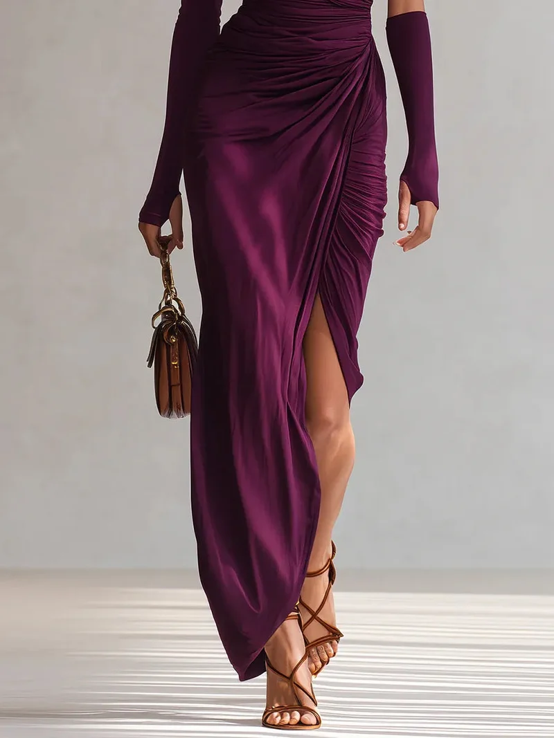 Rhianna™ Chic Maxikleid mit Ärmeln