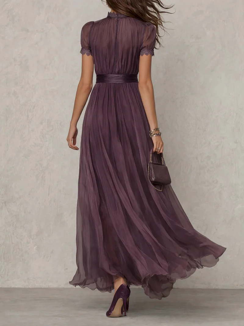 Ashley | Vintage Elegantes Chiffon Maxikleid