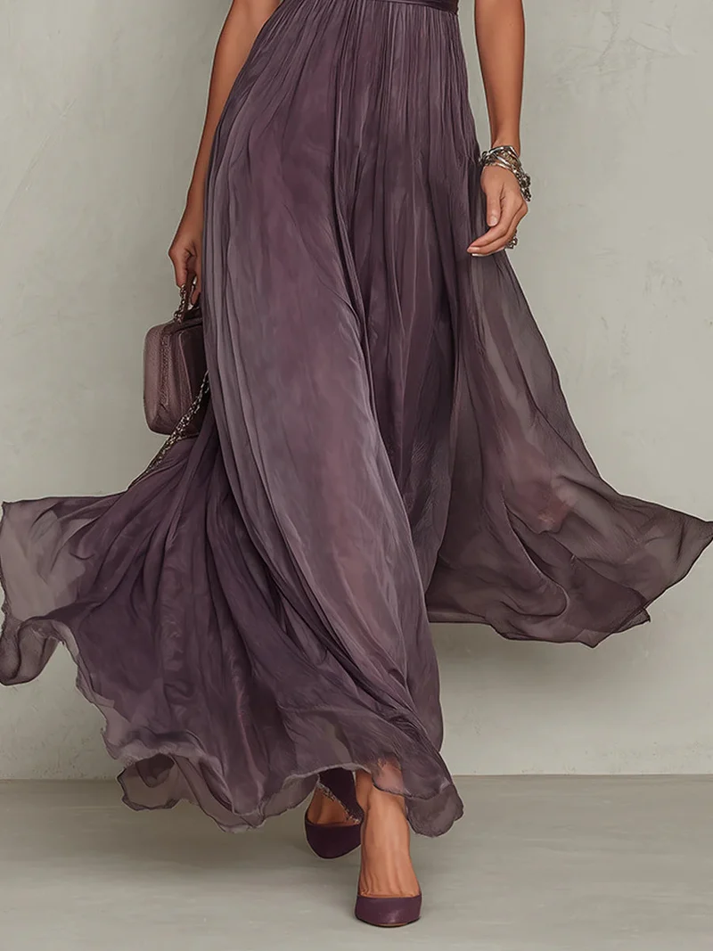 Ashley | Vintage Elegantes Chiffon Maxikleid
